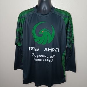 MSI True Gaming Men’s XL Esports Jersey Dragon Logo Shirt Gamer Creator Black
